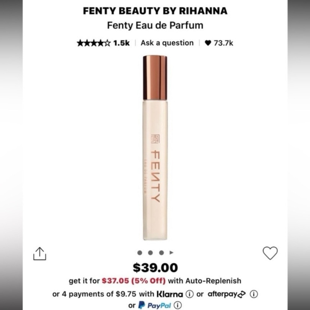 Fenty Fragrance Fenty Eau De Parfum Travel Spray 10 ml Spray Bottle - Picture 3 of 5